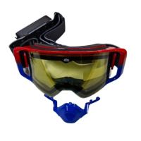 AiM Очки снегоходные с магнитной линзой и подогревом (PRO) 31-107 Accu Heated Red-Blue Glossy в Рязани