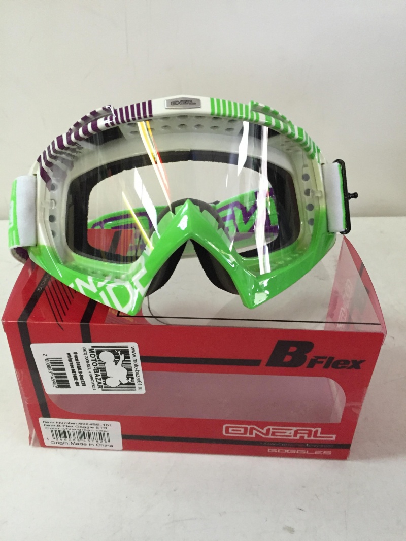 Oneal Кроссовая маска B-Flex Goggle Hendrix white/green в #REGION_NAME_DECLINE_PP#
