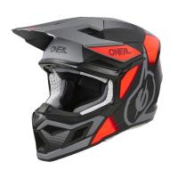 Oneal Шлем кроссовый 3Series Vision Серый/Красный в Рязани