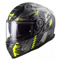 LS2 Мотошлем FF811 Vector II Techbot матовый серо-желтый в Рязани
