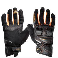 Sweep Перчатки кожаные+текстиль Hammer Black/Orange в Рязани