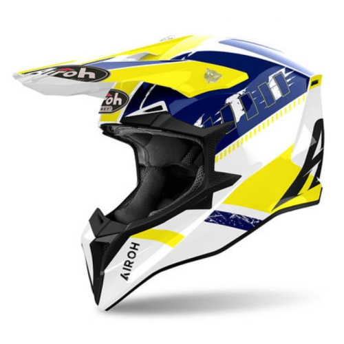 Airoh Мотошлем Wraaap Feel Yellow/Blue Gloss в Рязани