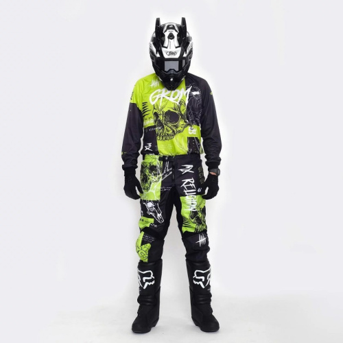Grom Штаны кроссовые MX Religion lime в Рязани