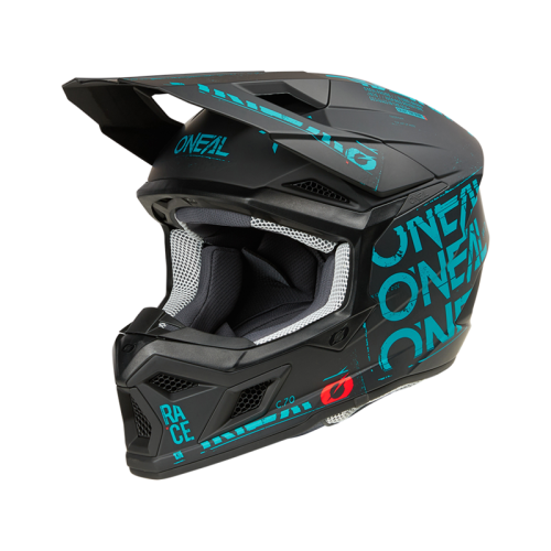 Oneal Шлем кроссовый 3Series Static черный/бирюзовый в Рязани