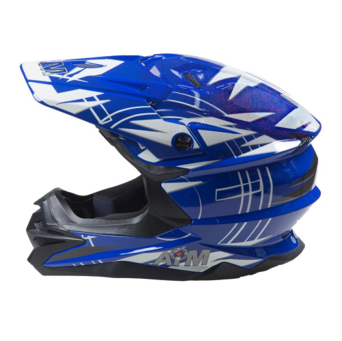 AiM Шлем кроссовый JK803S Blue/White в Рязани